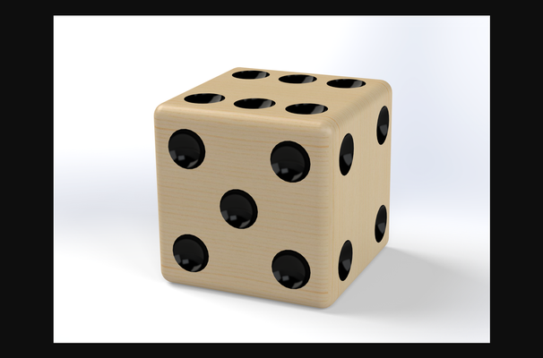 large d6 dice by bobmakes download free stl model printablescom 3d models toys & games die lawn yahtzee farkle 1 3d print model - Mito3D