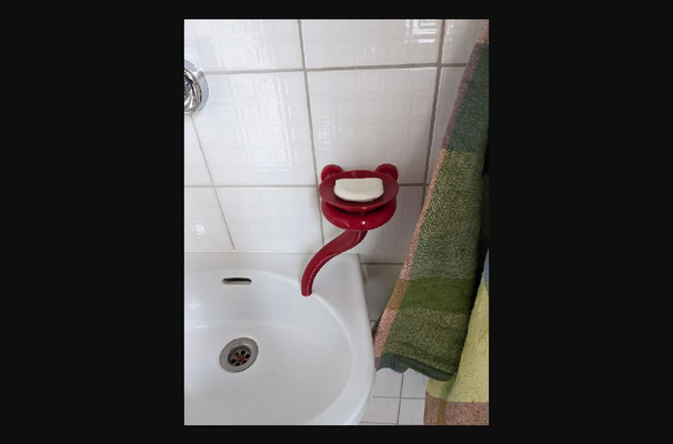 jabón plato by desafío aceptado descargar gratis stl modelo imprimibles com 3d modelos casa baño rojo sifón jabonera remezclable carmín 3d print model - Mito3D