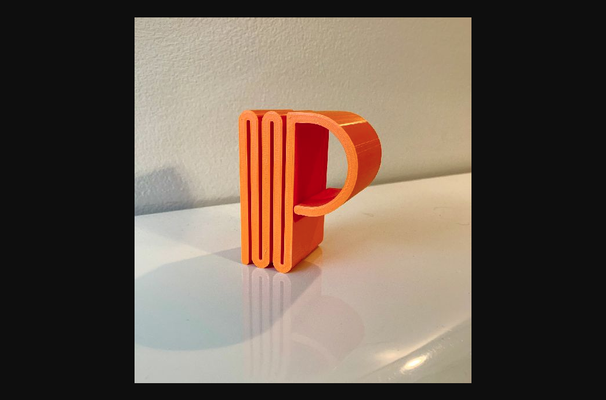 dalgalı mektup p by sanat g indir bedava stl model basılabilirler com 3d modeller tasarım tasarımlar harfler 3dlettering 3dletters 3d print model - Mito3D