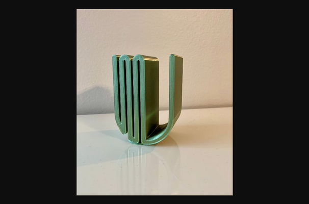 dalgalı mektup u by sanat g indir bedava stl model basılabilirler com 3d modeller tasarım tasarımlar harfler 3dlettering 3dletters 3d print model - Mito3D