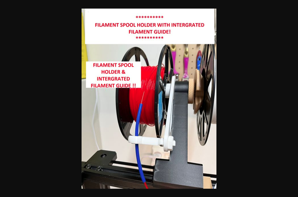filament holder integrated mount guides + interchangeable swivel ender3s1 & ender 3 s1 ro by 3djourney download free stl model printablescom 3d models printers creality parts upgrades filamentspoolholder filamentguide filamentholder ender3 3d print model - Mito3D