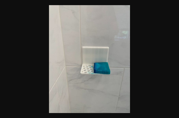 shower wall soap tray by gsboylan download free stl model printablescom 3d models household house equipment soapholder soapdish showersoapholder 3d print model - Mito3D