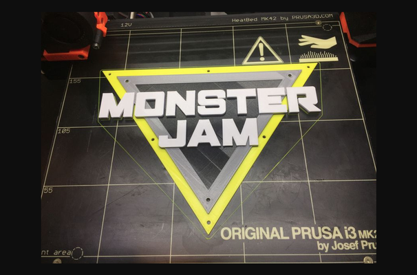 monster jam logo by tgsparky77 download free stl model printablescom 3d models art & design 2d plates logos 3d print model - Mito3D