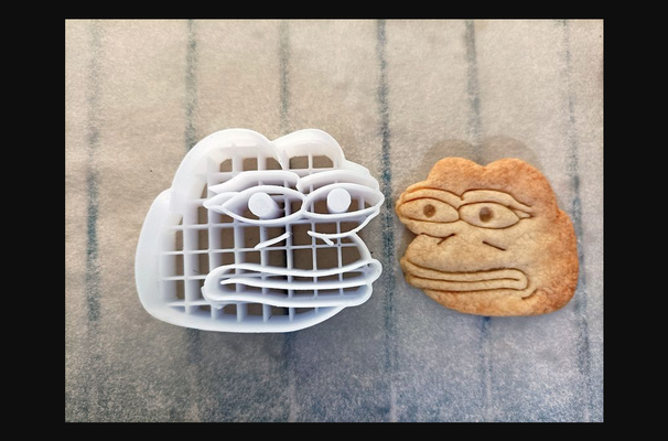 pepe kurbağa kurabiye kesici by tezibius indir bedava stl model basılabilirler com 3d modeller ev halkı mutfak meme kalıbı aracı 3d print model - Mito3D