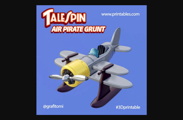 talespin - air pirate grunt plane by grafit download free stl model printablescom 3d models toys & games disney fighter 3d print model - Mito3D