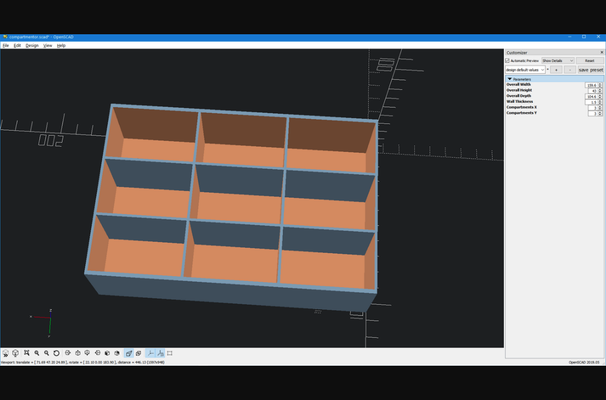 openscad compartimiento bandeja configurador by meganoodle descargar gratis stl modelo imprimibles com 3d modelos impresoras accesorios caja envase recinto surtido 3d print model - Mito3D