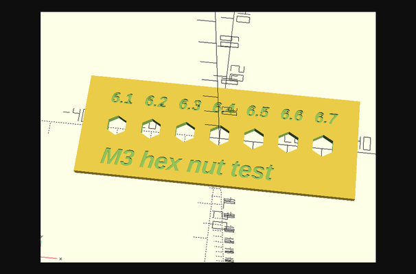 openscad hex nut test print m3 m4 by low-z download free stl model printablescom 3d models printers accessories sechskant testdruck 3d print model - Mito3D