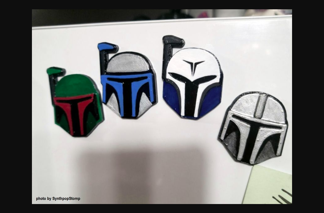 mandalorien casque aimants by télécharger libre stl modèle imprimables com 3d modèles ménage accueil maison décor étoile guerres boba fett 3D print model - Mito3D