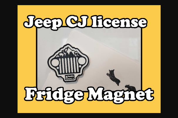 jipe cj licença geladeira magnético by iqless baixar livre stl modelo printables 3d modelos casa decoração imã 3d print model - Mito3D