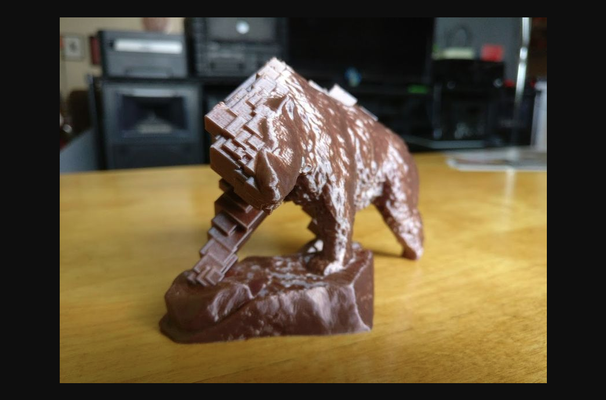 glitched grizzly by jmdbcool download frei stl modell druckbares 3d modelle kunst design skulpturen skulptur bär basteln panne thingiverse 3d print model - Mito3D