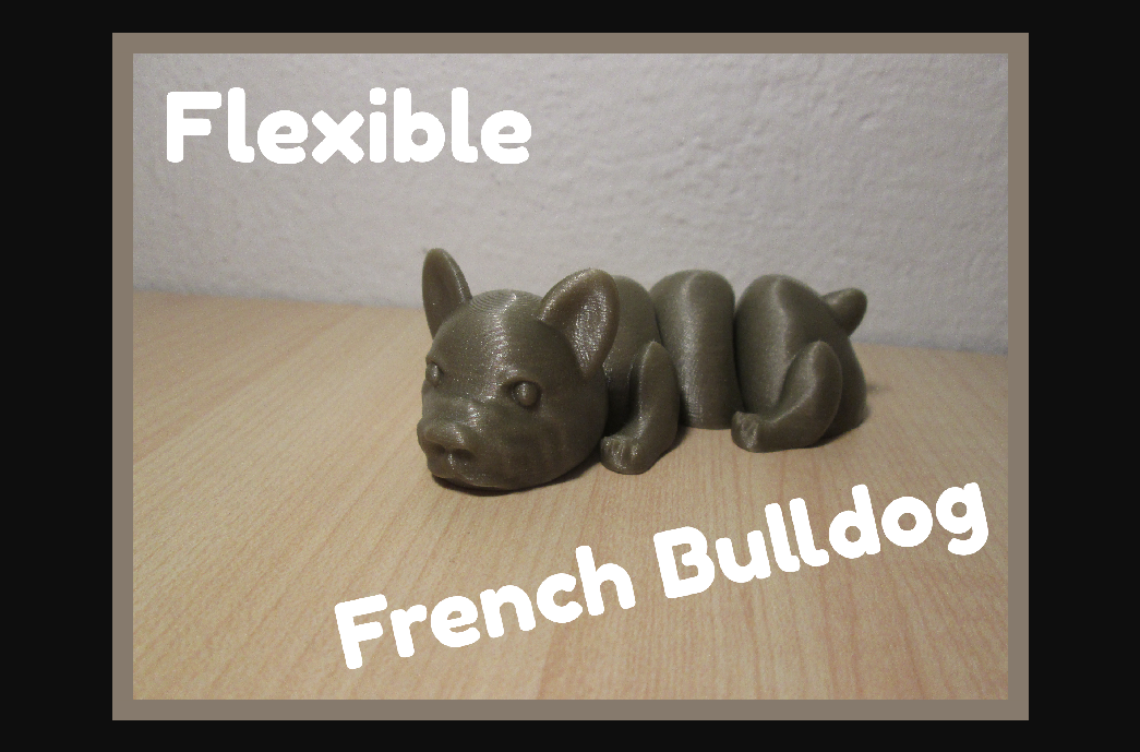 flexível francês buldogue cão by mrhanjak baixar livre stl modelo printables 3d modelos brinquedos jogos cachorros 3D print model - Mito3D