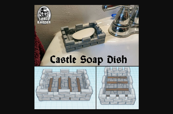 tilestone castelo sabonete prato by sablebadger baixar livre stl modelo printables 3d modelos casa banheiro 3d print model - Mito3D