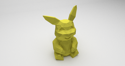 low-poly pikachu michal download free stl model printablescom 3d models toys & games action figures statues blender figure lowpoly lowpolypikachu 3d print model - Mito3D