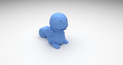 low-poly squirtle michal download free stl model printablescom 3d models toys & games action figures statues blender figure lowpoly lowpolysquirtle pokemon 3d print model - Mito3D