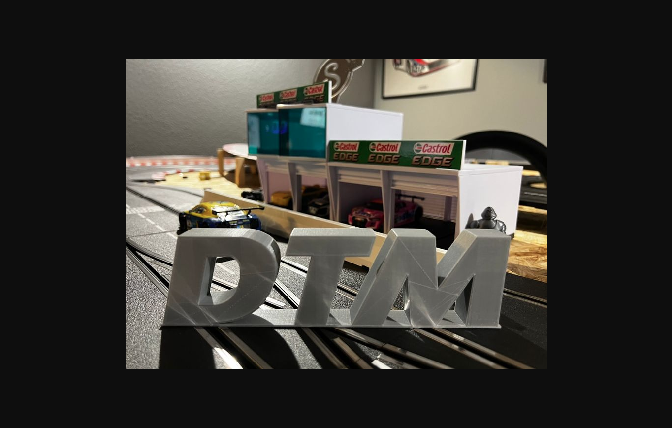 dtm logo 1 32 carrerabahn by bosal download frei stl modell druckbares 3d modelle hobby macher rc robotik slotcar slotcar132 rennbahn carrera 3D print model - Mito3D