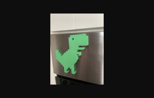 offline t-rex by r2j3d download free stl model printablescom 3d models art & design 2d plates logos trex refridgeratormagnet 3d print model - Mito3D