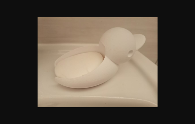 my soap duckie by phillip k download free stl model printablescom 3d models household bathroom prusament white mk3s petg soapholder 3d print model - Mito3D