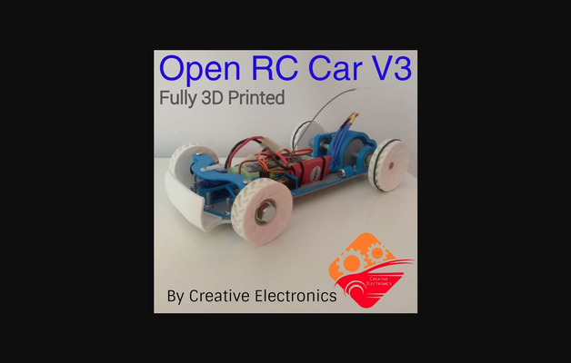 open rc car v3 chassis by creative electronics download free stl model printablescom 3d models hobby & makers robotics mk3 fully thingiverse rccar 3d print model - Mito3D