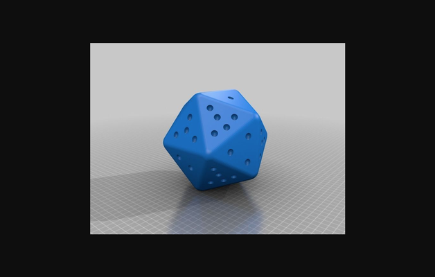 d20 icosahedron sides 1-6 x3 two stars by markury download free stl model printablescom 3d models hobby & makers ideas thingiverse 3d print model - Mito3D