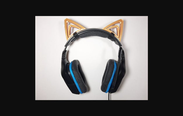 gatto orecchie logitech auricolare by ordinario aggeggi scarica gratuito stl modello printables com 3d modelli costumi accessori cosplay in generale razercatears ordinari 3d print model - Mito3D