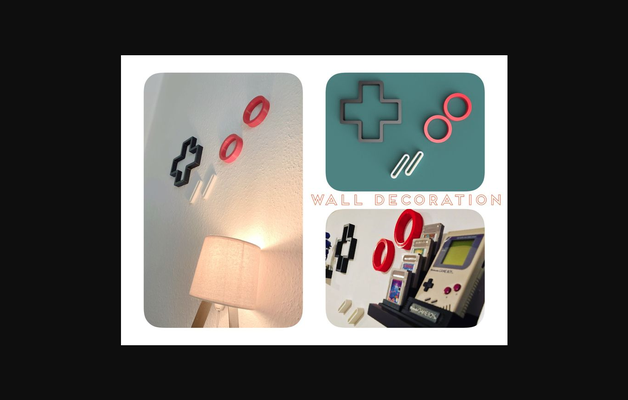 nintendo gameboy inspired wall print decoration by sash download free stl model printablescom 3d models art & design wall-mounted ring game 3d print model - Mito3D