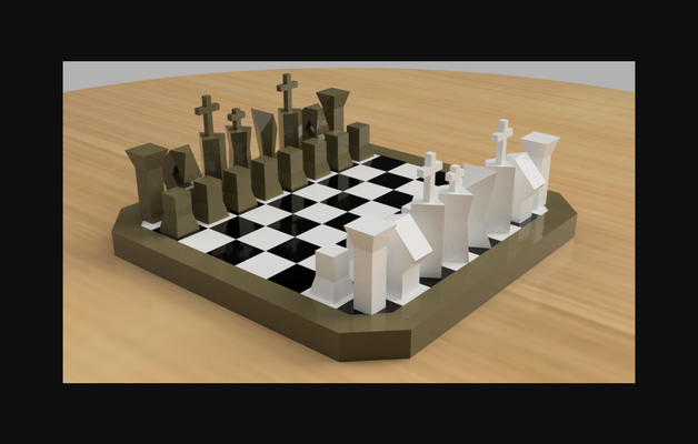 alte schule runenlandschaft schach einstellen by matro3d download frei stl modell druckbares 3d modelle spielzeuge spiele tafel spielzeug spiel 3d print model - Mito3D