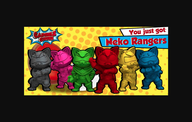 neko rangers échantillonneur by heribertohobby télécharger libre stl modèle imprimables com 3d modèles jouets jeux extérieur chat chose universelle transformateur 3d print model - Mito3D