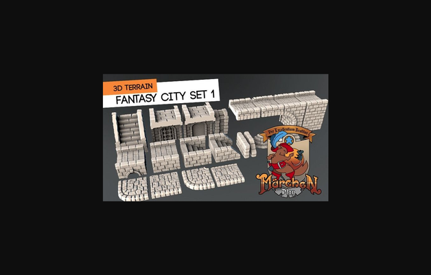 fantasía ciudad conjunto by heribertohobby descargar gratis stl modelo imprimibles com 3d modelos juguetes juegos aire libre terreno dnd thingiverse frostgrave mordheim 3d print model - Mito3D