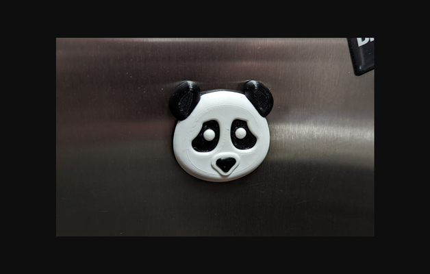 panda frigo aimant by brampe télécharger libre stl modèle imprimables com 3d modèles art conception 2d assiettes logos réfrigérateur 3d print model - Mito3D