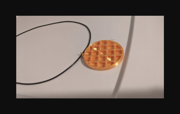 wearable waffle pendant by lojiknreezon download free stl model printablescom 3d models fashion accessories cooking earrings jewelry necklace 3d print model - Mito3D