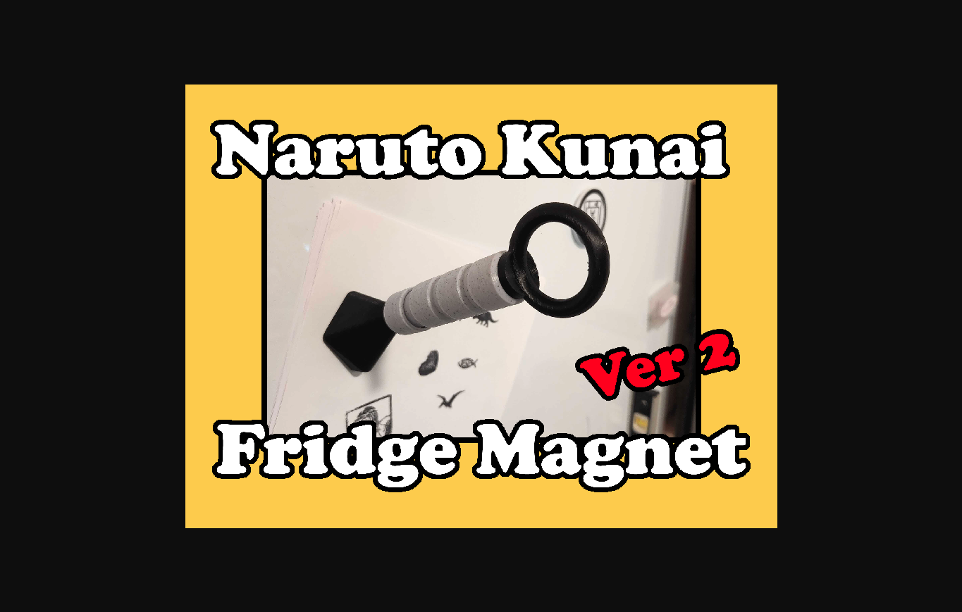 naruto kunai fridge magnet v 20 by iqless download free stl model printablescom 3d models household home decor fridgemagnet 3D print model - Mito3D