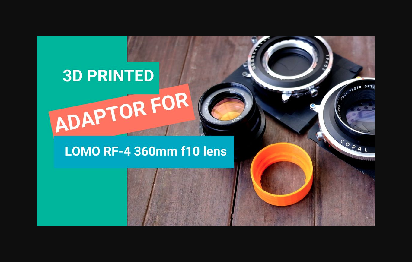 lomo rf 4 360mm f10 lente to copal 3s obturador adaptador by apto descargar gratis stl modelo imprimibles com 3d modelos artilugio foto vídeo 3D print model - Mito3D