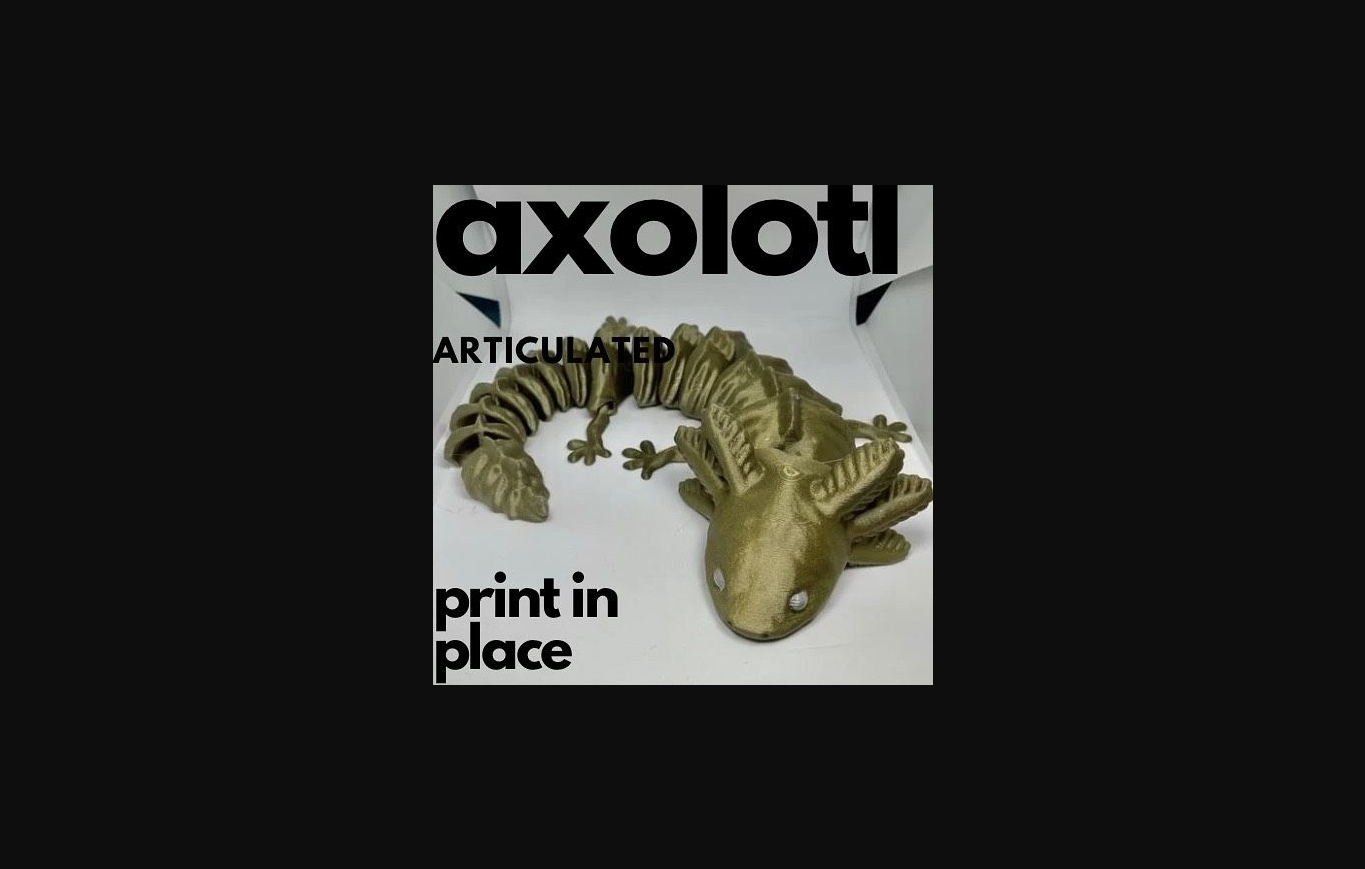 articulado axolotl by sunset3d baixar livre stl modelo printables 3d modelos brinquedos jogos açao figuras estátuas articulação flexível 3D print model - Mito3D