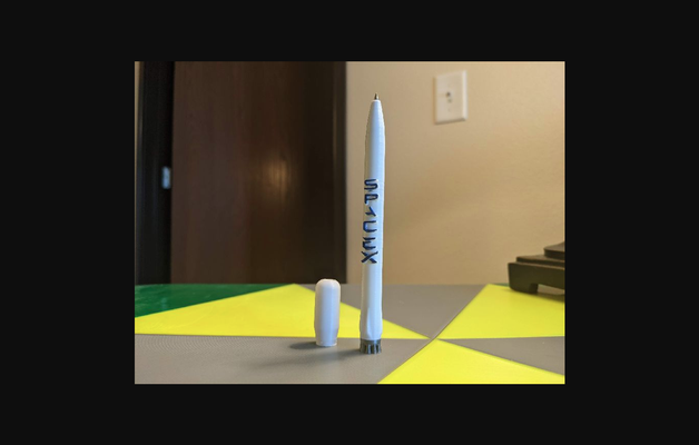 spacex caneta g2 by wick3d baixar livre stl modelo printables 3d modelos casa escritório foguete falcon9 3d print model - Mito3D