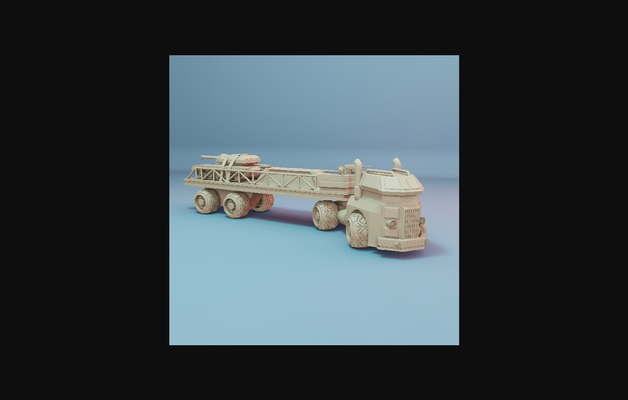 gepanzert semi truck by graufaux download frei stl modell druckbares 3d modelle spielzeuge spiele fahrzeuge krieg rüstung wargaming lkw halb 3d print model - Mito3D