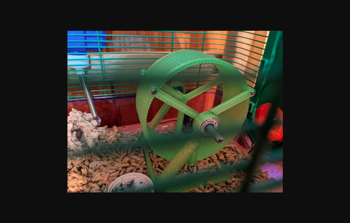 küçük takviyeli hamster tekerlek by hemen indir bedava stl model basılabilirler com 3d modeller ev halkı evcil hayvanlar fare tekerleği egzersiz 3D print model - Mito3D