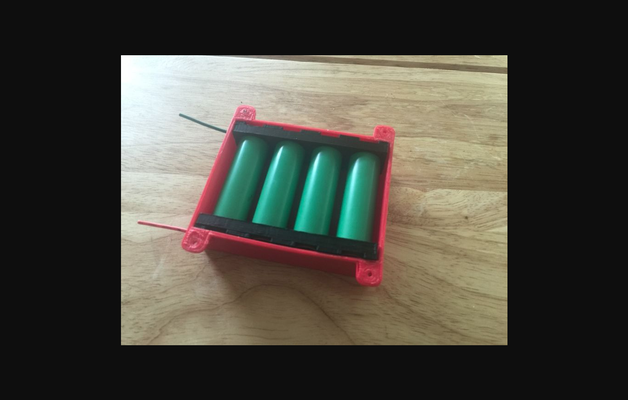 4x 18650 cell battery pack holder by lowrizzle download free stl model printablescom 3d models sports & outdoor skateboard thingiverse electricskateboard electriclongboard 3d print model - Mito3D