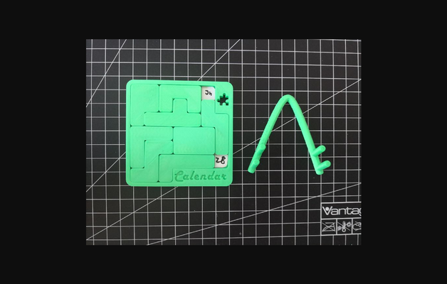 kalender puzzle by abonnieren download frei stl modell druckbares 3d modelle spielzeuge spiele rätsel brain teasers mehrteilig stücke kalander 3d print model - Mito3D