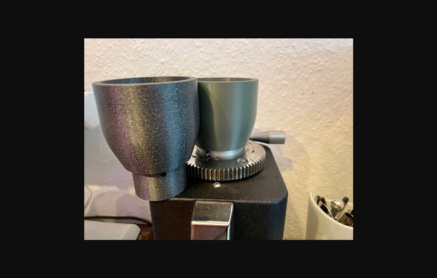 single dosing hopper ecm s-manuale s-automatik 64 coffee grinder & bellows adapter by be me download free stl model printablescom 3d models household kitchen espresso s automatic 3d print model - Mito3D