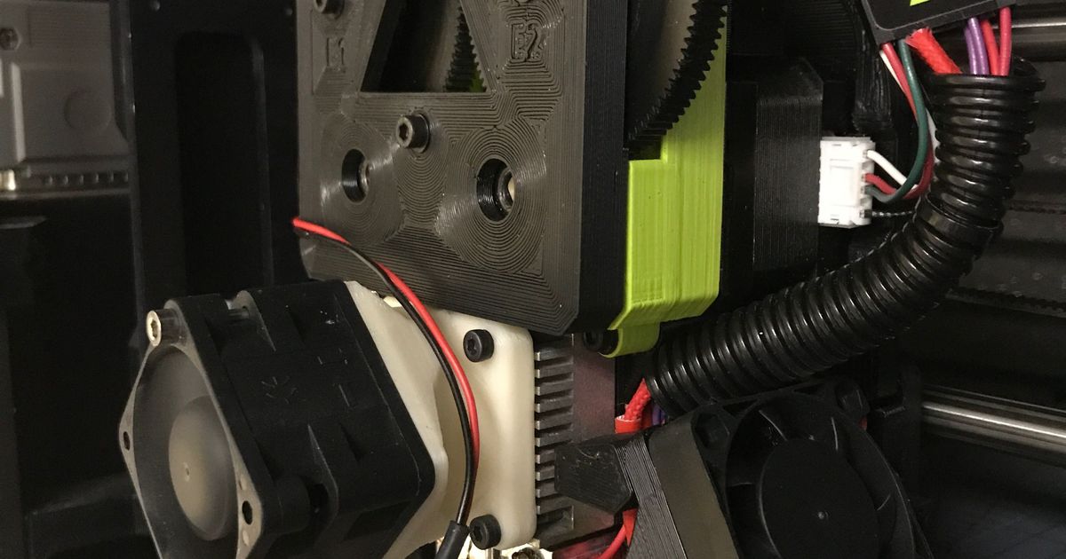 fan condotto lulzbot taz dual estrusore v3 attrezzo testa mordiev Scarica gratuito stl modello printablescom 3d Modelli stampanti aggiornamenti raffreddamento ventilatore 3D print model - Mito3D
