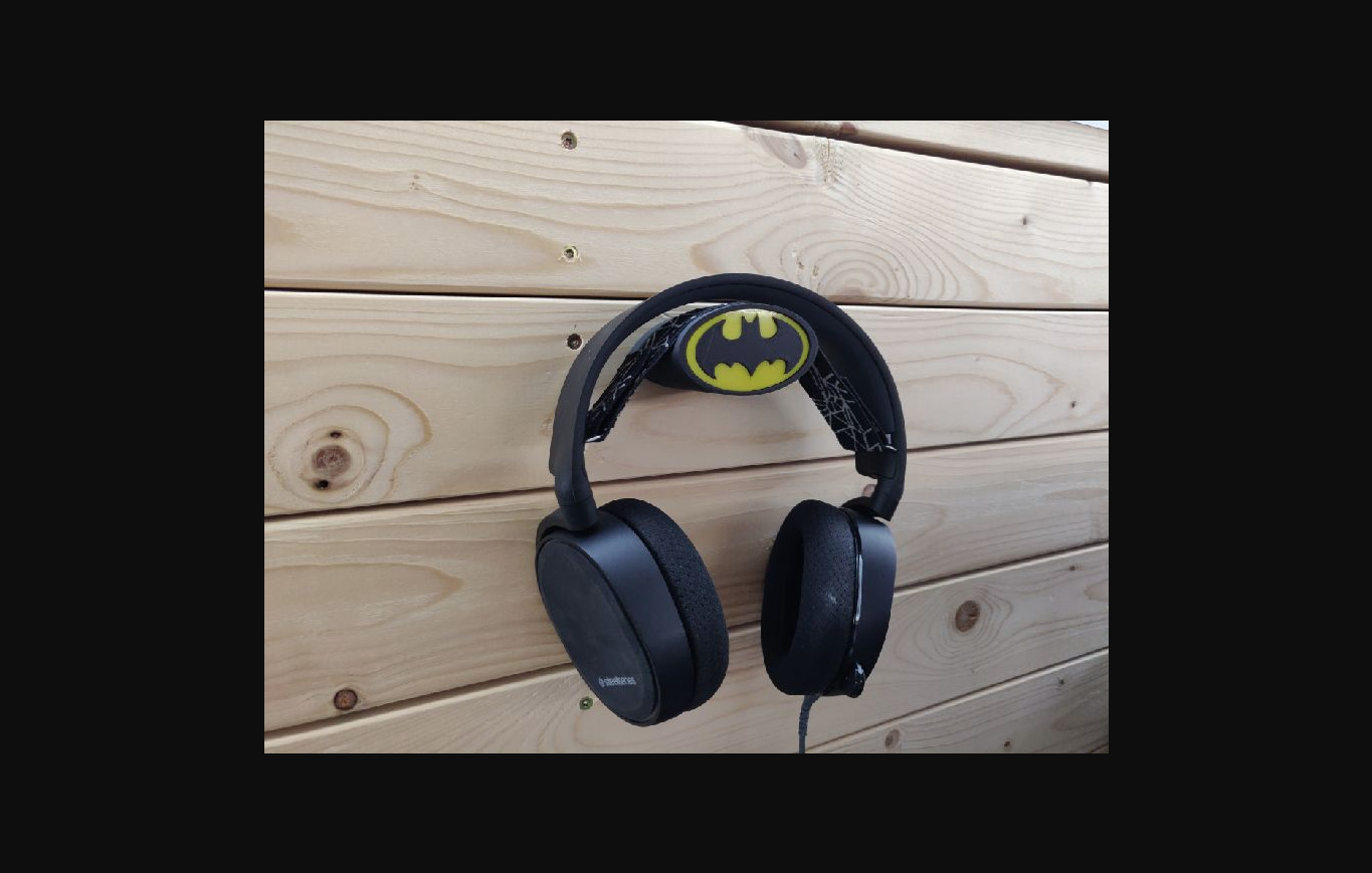 batman headphones hanger by s ren n rgaard download free stl model printablescom 3d models gadgets wall holder headphone 3D print model - Mito3D