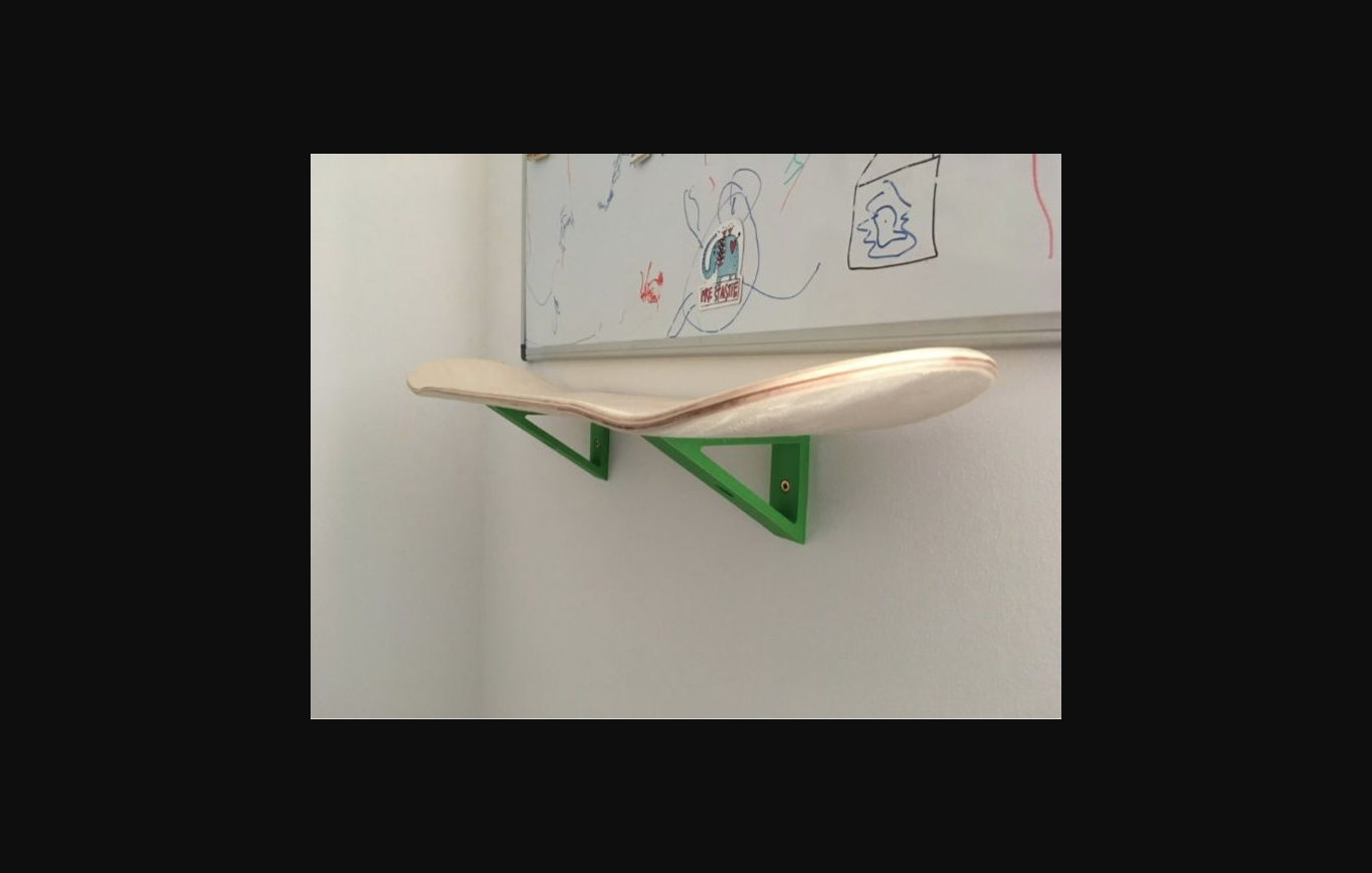 skateboard deck shelf by fa ko - esk8 engineering download free stl model printablescom 3d models household house equipment shelfbracket shelfmount shelfsupport 3D print model - Mito3D