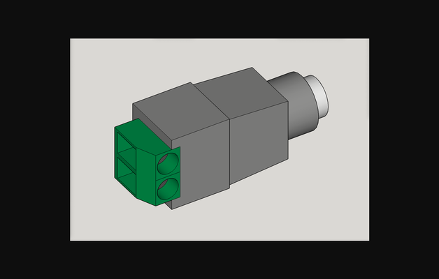 2 1x5 5mm dc güç kriko fiş adaptör bağlayıcı to modelleme by doug joseph design8studio indir bedava stl model basılabilirler com 3d modeller yazıcılar ölçek 3d print model - Mito3D