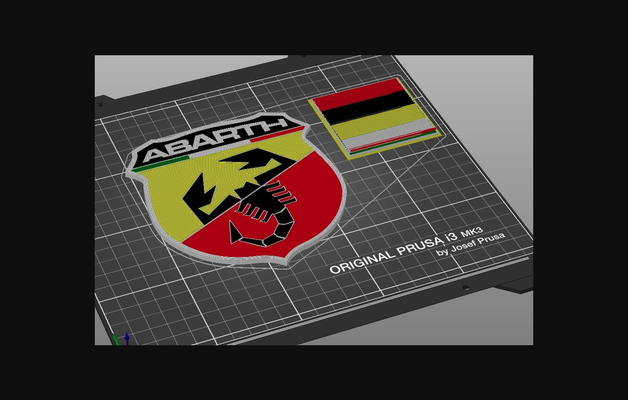 logo abarth mmu versión 5 colores by printitou3d descargar gratis stl modelo imprimibles com 3d modelos arte diseño 2d platos logos placa automóvil fíat 3d print model - Mito3D