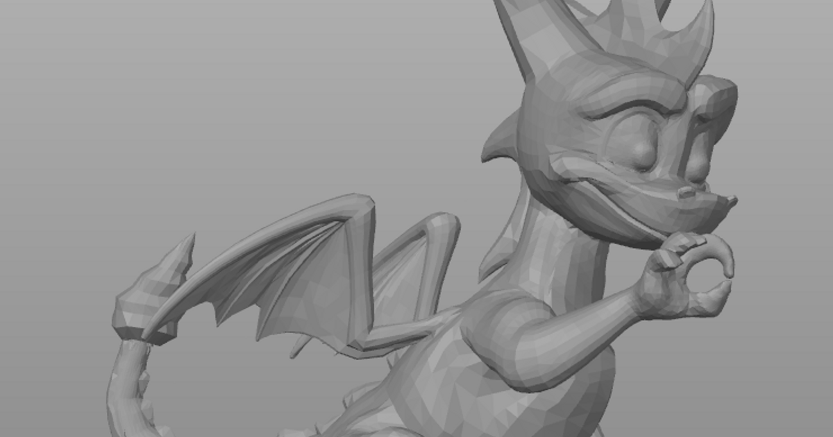 spyro Dragão poses monocromático rapterron baixar livre stl modelo printablescom 3d modelos brinquedos jogos açao figuras estátuas 3D print model - Mito3D