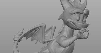spyro dragon poses monochrom rapterron download free stl model printablescom 3d models toys & games action figures statues 3d print model - Mito3D