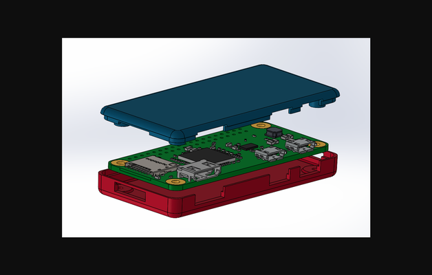 schlank himbeere pi null fall mantel by bnnoo download frei stl modell druckbares 3d modelle gadgets computers gehege gehäuse himbeerpi 3d print model - Mito3D