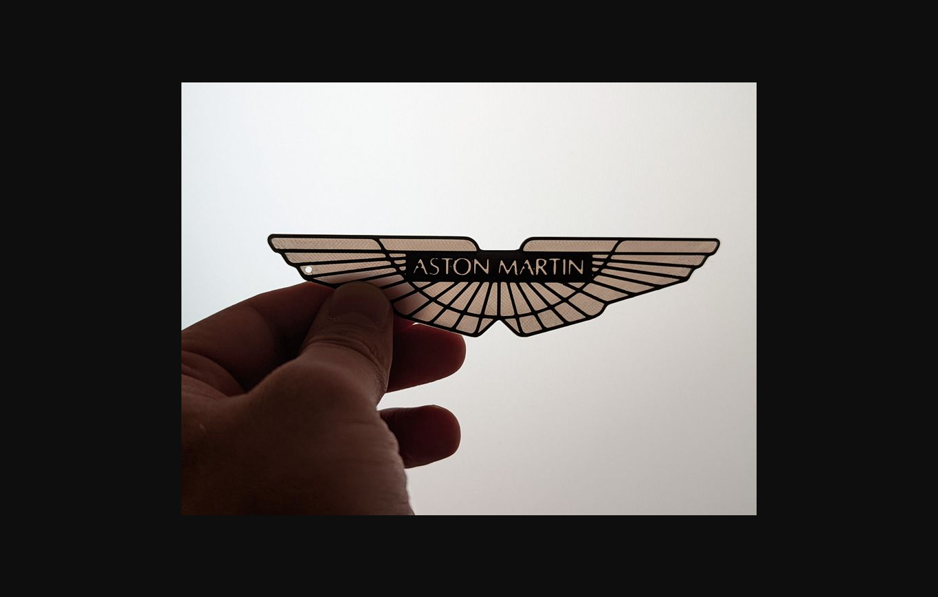 aston martin logo keyring by fusionlab download free stl model printablescom 3d models art & design 2d plates logos 3D print model - Mito3D