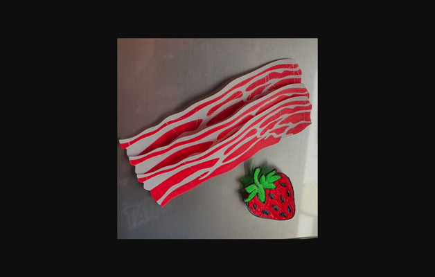 flessibile bacon magnete by dasmia scarica gratuito stl modello printables com 3d modelli domestico cucina mmu multicolore frigo magneti cibo 3d print model - Mito3D