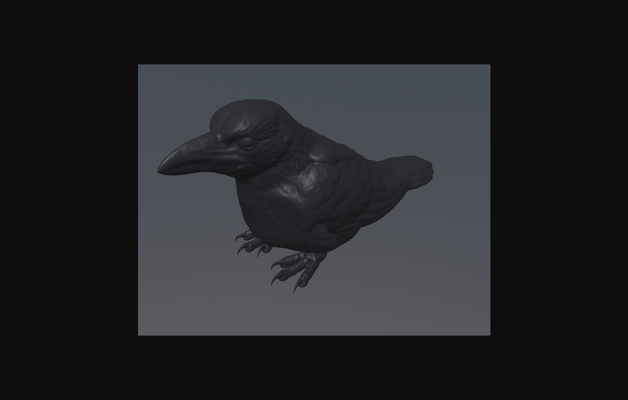 sitting crow by dragonartist15 download free stl model printablescom 3d models world & scans animals bird animal figurine figure 3d print model - Mito3D